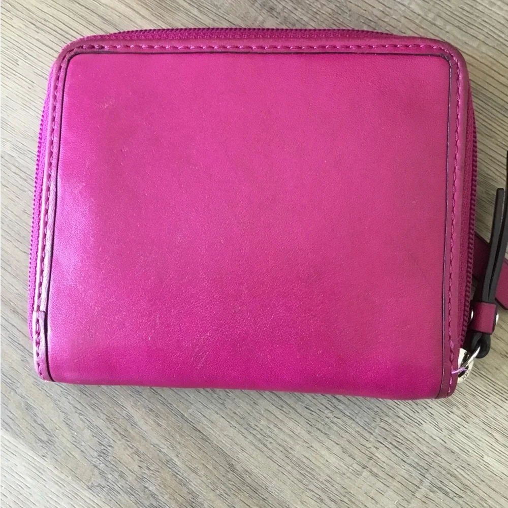 Coach Hot Pink Pebbled Leather Drawstring Shoulder Bucket Bag w/Matching Wallet - Picture 7 of 15